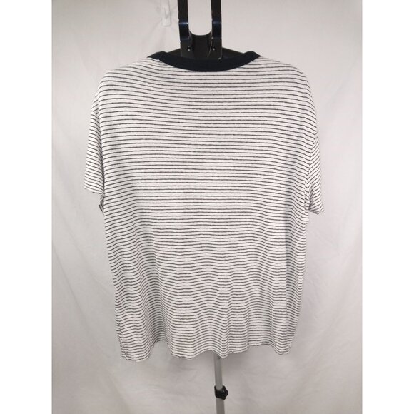 Goodfellow and Co. Men's White/Black Short Sleeve Striped Shirt Size XXL - Picture 4 of 6